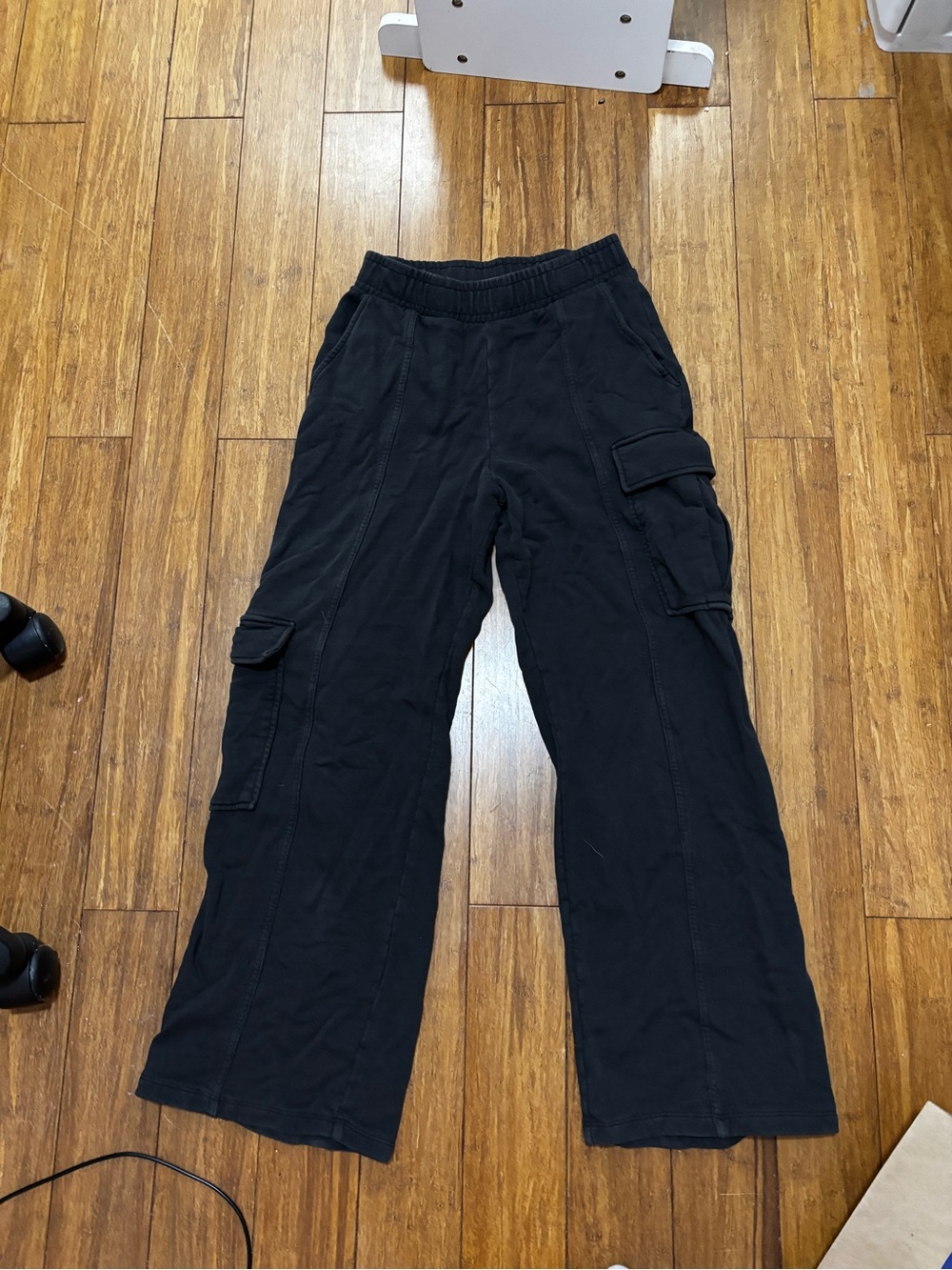 Zara Black Cargo Pants with Utility Pockets